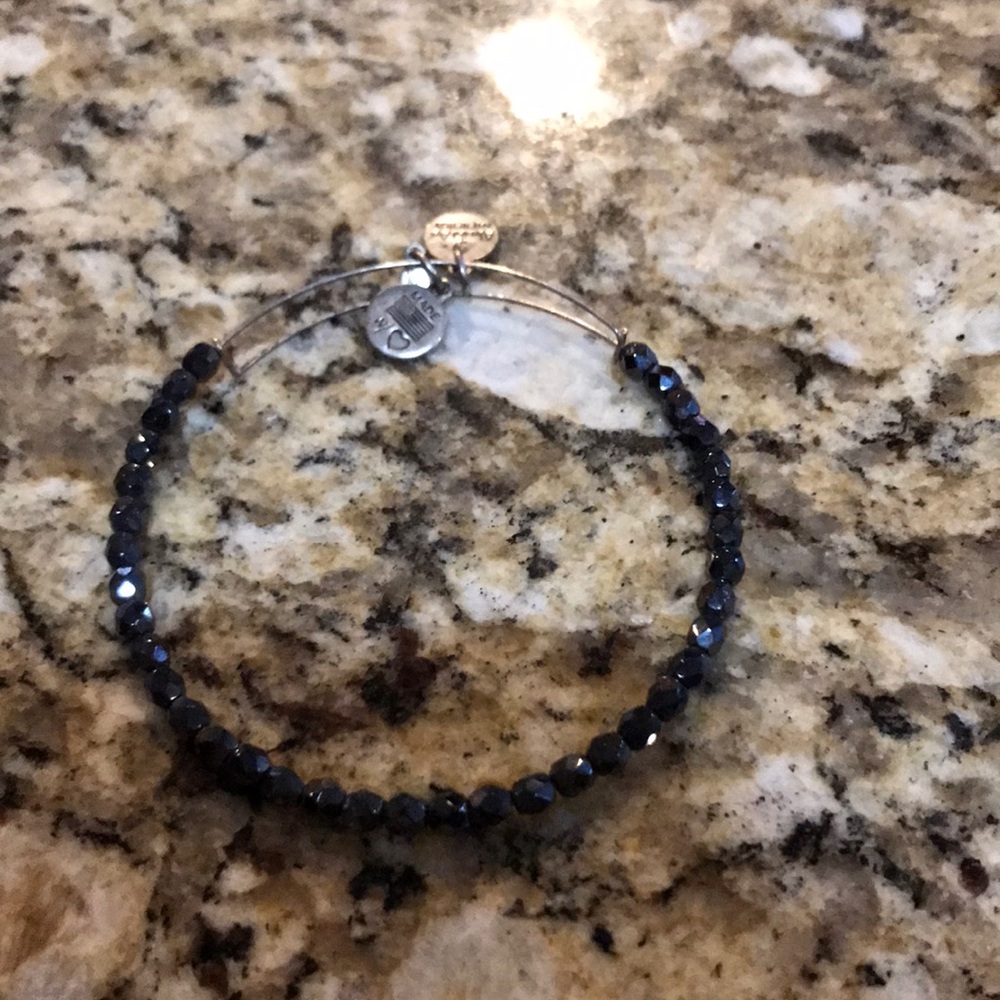 Black beaded brilliance Alex and Ani bracelet.